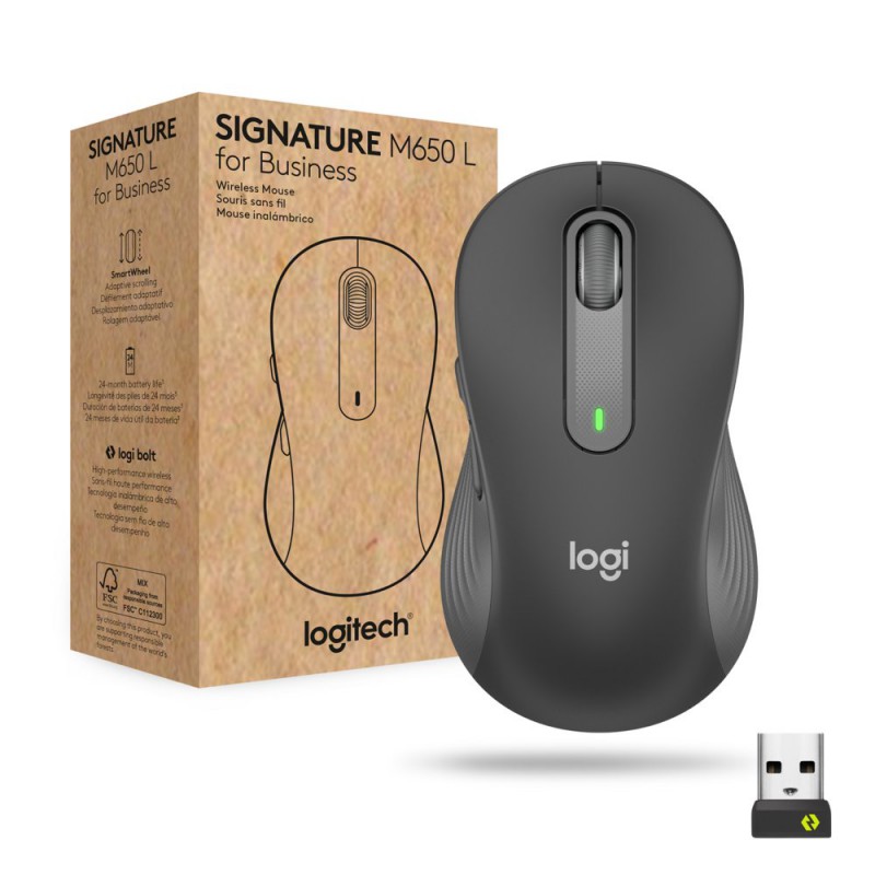 Logitech Signature M650 for Business muis Rechtshandig RF-draadloos  Bluetooth Optisch 4000 DPI