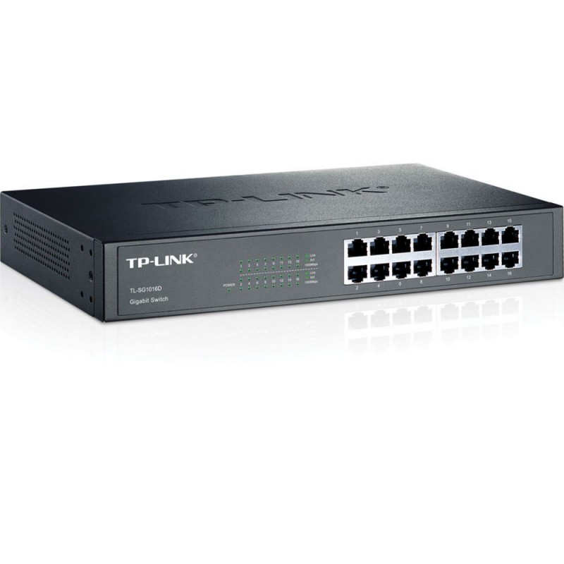 TPLINK TLSG1016D Unmanaged Gigabit Ethernet 101001000 Zwart