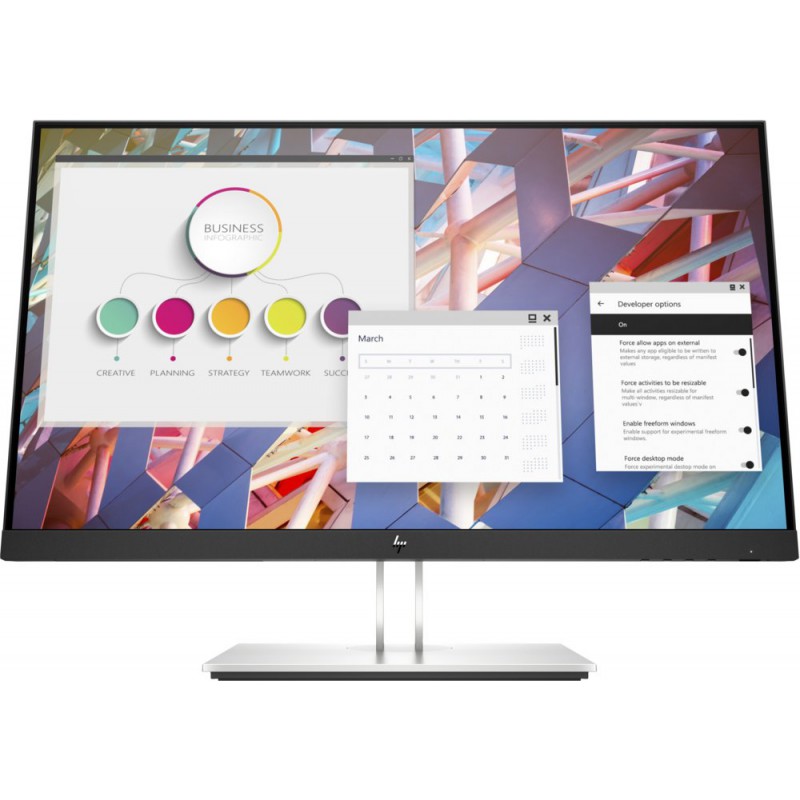 HP Elitedisplay E-Series E24 G4 605 cm (23.8) 1920 x 1080 Pixels Full HD LCD Zwart Zilver