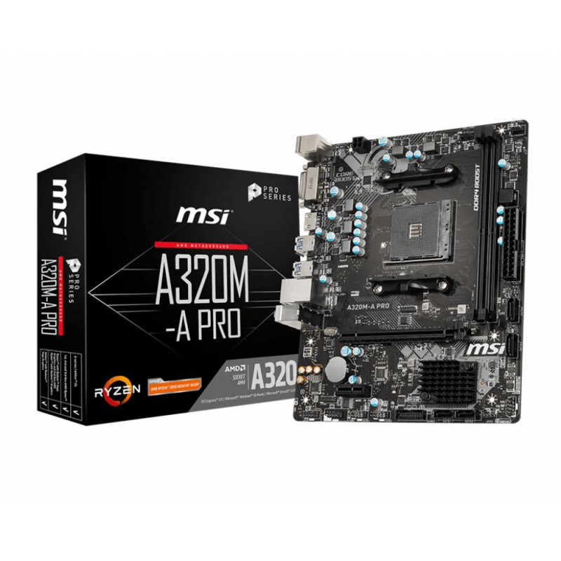 MSI A320M-A PRO moederbord AMD A320 Socket AM4 micro ATX