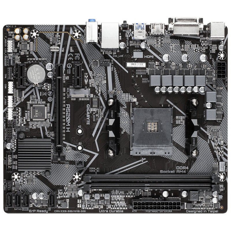 Gigabyte A520M H (rev. 1.0) AMD A520 Socket AM4 micro ATX