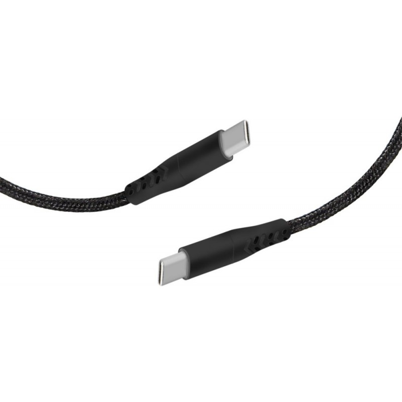 Mobiparts USB-C naar USB-C gevlochten kabel 2A 1m zwart