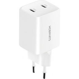 Mobiparts GaN Wall Charger Dual USB-C 35W Wit