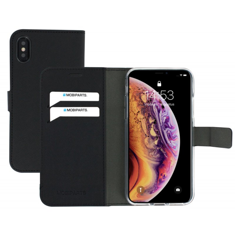 Mobiparts Saffiano Wallet Case Apple iPhone X iPhone XS Black