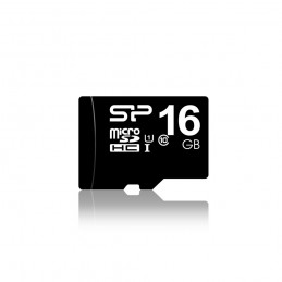 Silicon Power 16GB MicroSDHC Class10 UHS1 incl. SDadapter Zwart