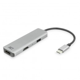 ACT AC7013 laptop dock  poortreplicator Bedraad USB 3.2 Gen 1 (3.1 Gen 1) Type-C Zwart Grijs