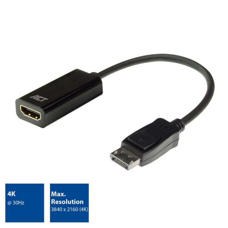 ACT DisplayPort naar HDMI female adapter 4K Zip Bag