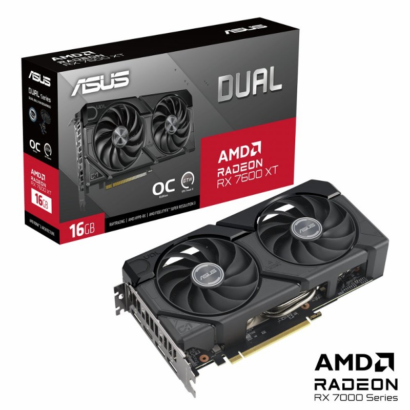 ASUS Dual -RX7600XT-O16G AMD Radeon RX 7600 XT 16 GB GDDR6