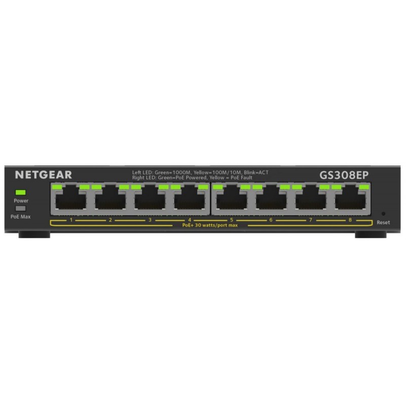 NETGEAR 8-Port Gigabit Ethernet PoE Plus Switch (GS308EP)