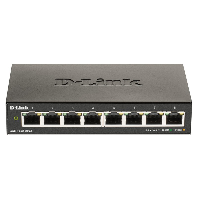 D-Link DGS-1100-08V2 netwerk-switch Managed L2 Gigabit Ethernet (10/100/1000) Zwart