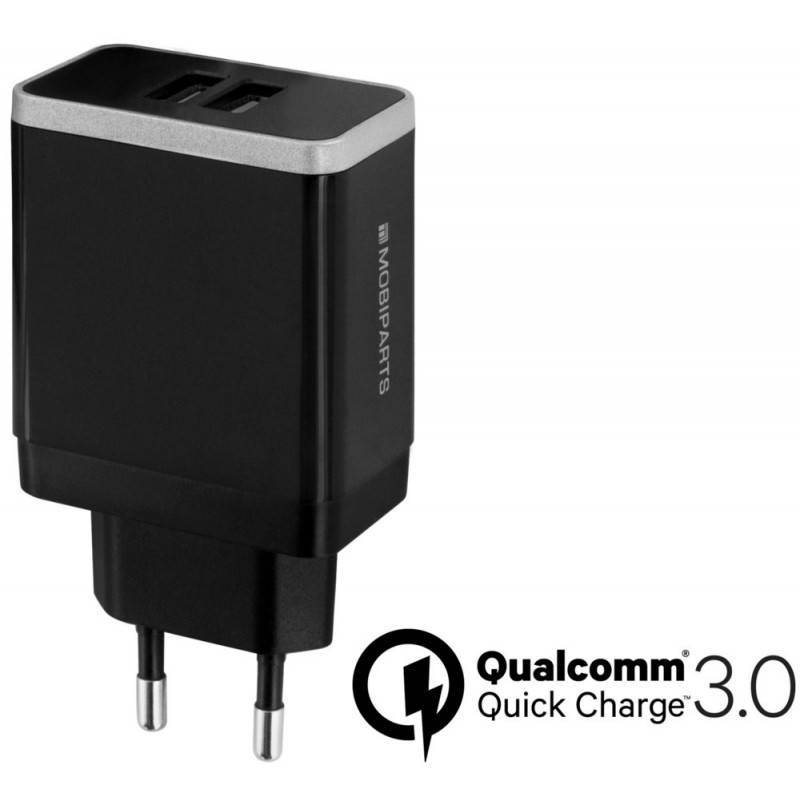 Mobiparts Quick Charge Wall Charger Dual USB 4.6A Black