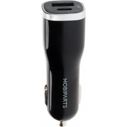 Mobiparts Car Charger Dual USBA en USBC 2.4A Black