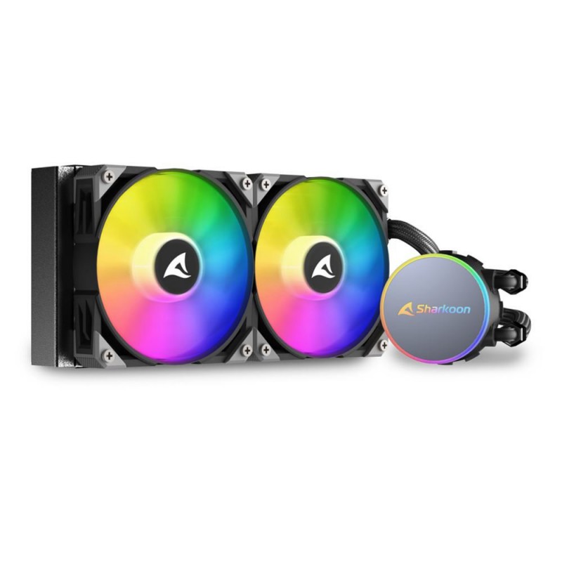 Sharkoon S70 rgb Computer behuizing Processor Alles-in-n vloeistofkoeler 12 cm Zwart 1 stuk(s)