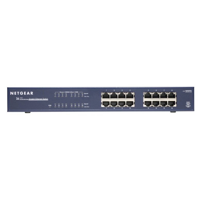 NETGEAR ProSAFE Unmanaged Switch - JGS516 - 16 Gigabit Ethernet poorten 10/100/1000 Mbps