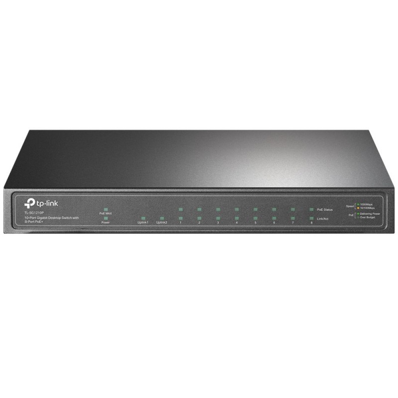 TP-LINK TL-SG1210P Gigabit Ethernet (10/100/1000) Power over Ethernet (PoE) Grijs