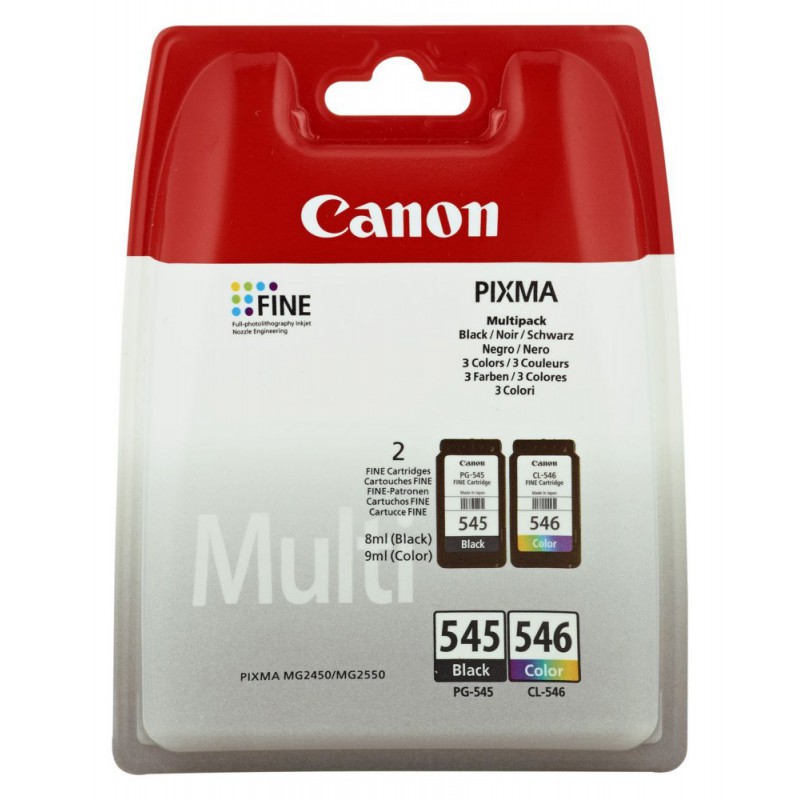 Canon PG-545/CL-546 Multipack inktcartridge 2 stuk(s) Origineel Zwart Cyaan Magenta Geel