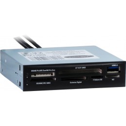 Inter-Tech CI-01 geheugenkaartlezer USB 3.2 Gen 1 (3.1 Gen 1) Intern Zwart